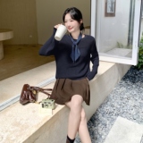 现货：秋装新款时尚针织上衣＋百褶短裙两件套2C135-8889P155K228，女装套装/套裙，2C135