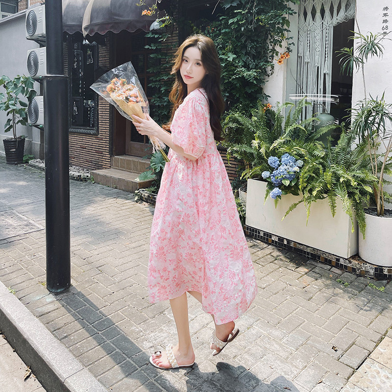 【现货】 2025夏季新款粉色碎花连衣裙8572-p120-k178图片