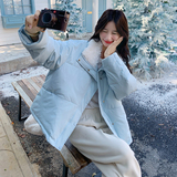 奶蓝色超好看羽绒服女2025年冬季新款韩系小个子加厚90白鸭绒外套，女装羽绒服，2B222