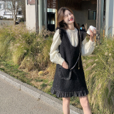 粗花呢法式小香风背心裙连衣裙套装宽松气质2025新款女春秋两件套，女装套装/套裙，2C166