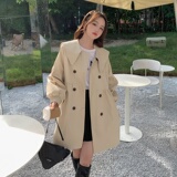 网红早春短款风衣清新少女学院风灯笼袖时尚外套P120K178，女装风衣，2C311