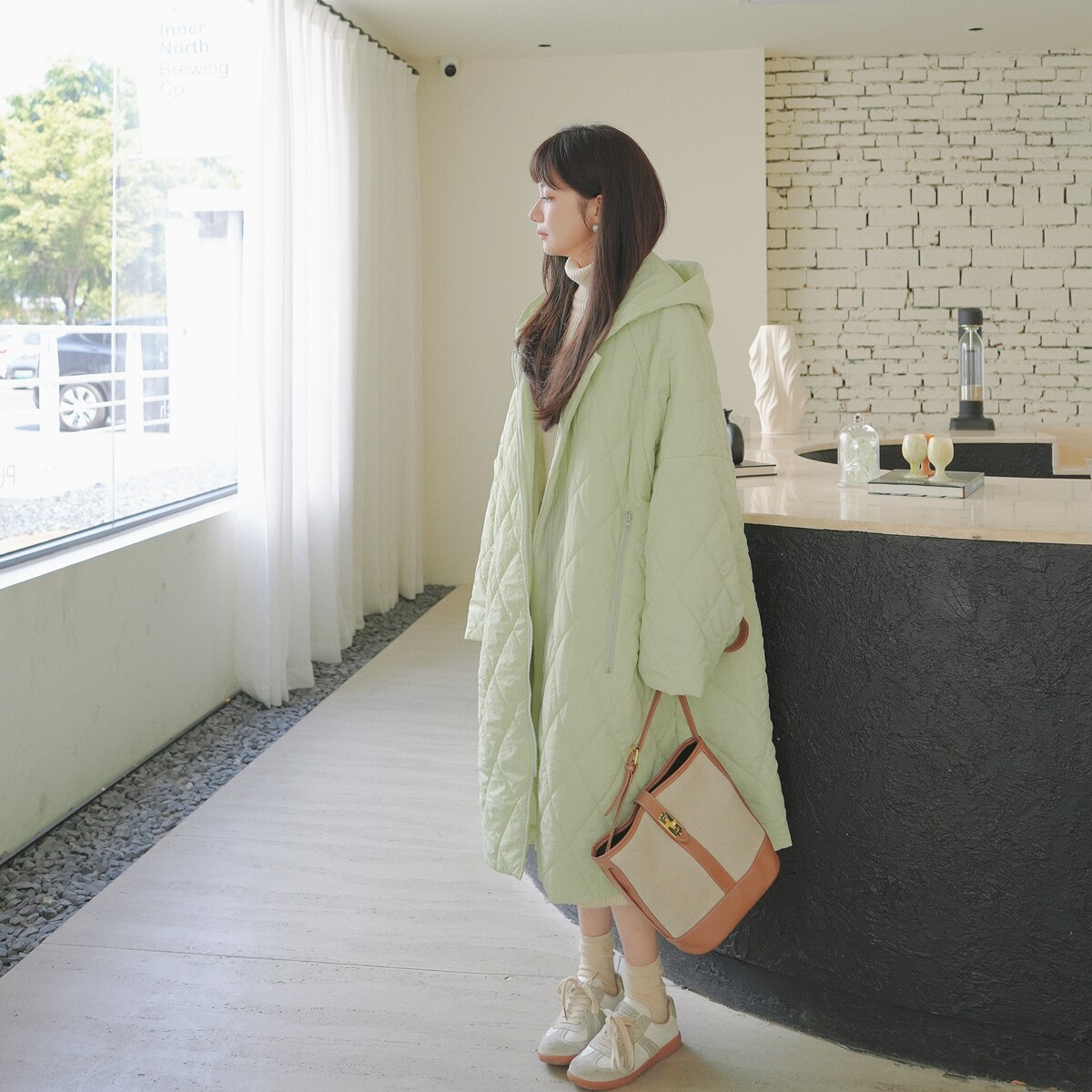 【主推现货】香草绿轻软连帽大棉被棉服083-6631-P175-K258,女装棉衣/棉服,2C137