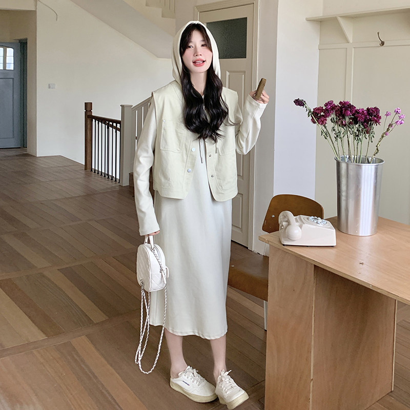 【莫兰迪系】马甲+针织长裙套装2C277-6619-P155-K228,女装套装/套裙,2C277