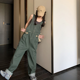 新款绿色背带牛仔裤A313--P125K178，女装牛仔裤，2C073