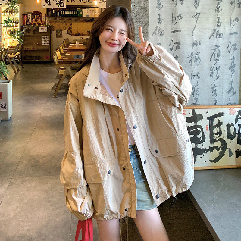 外套女春秋款2025时尚宽松韩版减龄温柔学院风设计感小众立领夹克,女装短外套,2C260