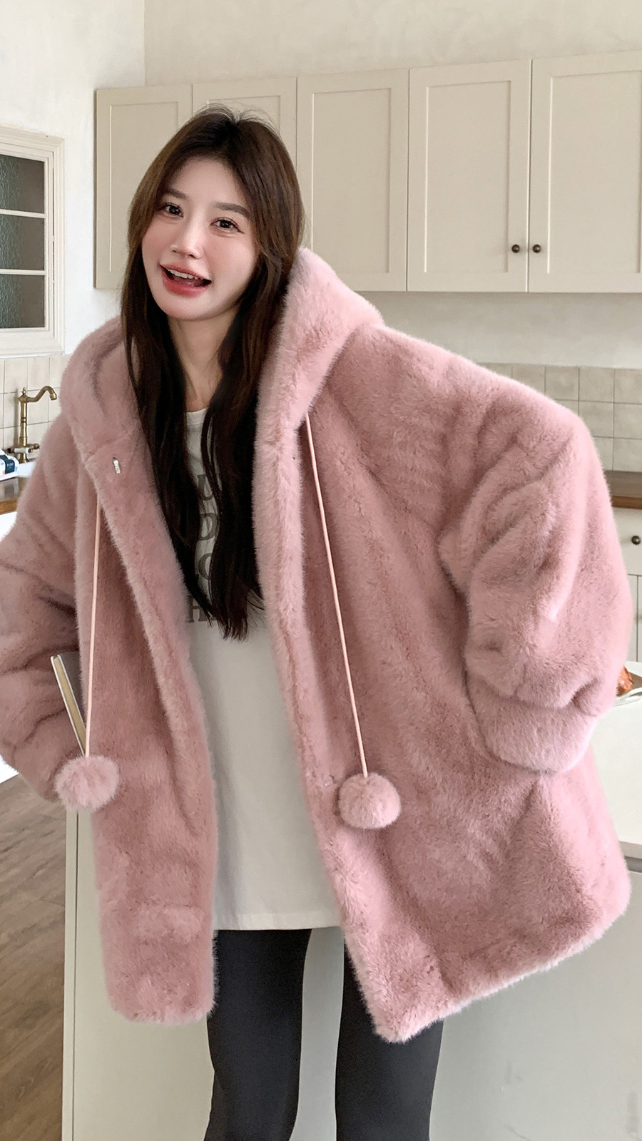 新品现货2c113-8822-p180-k268仿水貂外套,女装皮草,2C113