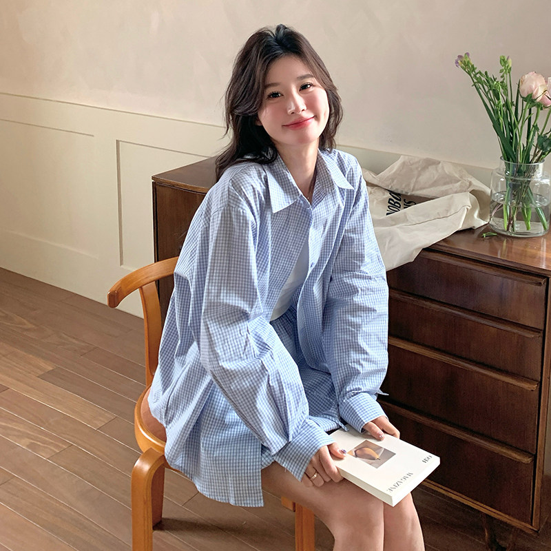 【小蓝格】韩系阔版衬衣+花苞裙2C277-6629-P130-K218,女装套装/套裙,2C277