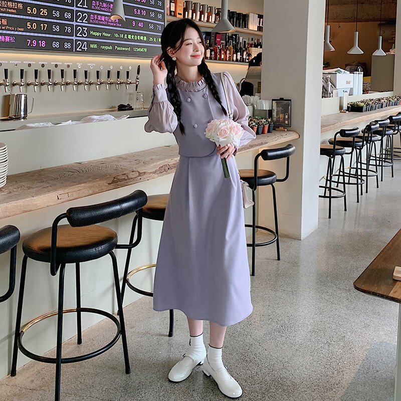 现货#两件套连衣裙2025春新款#2C133-811-P125-K178,女装连衣裙,2C133