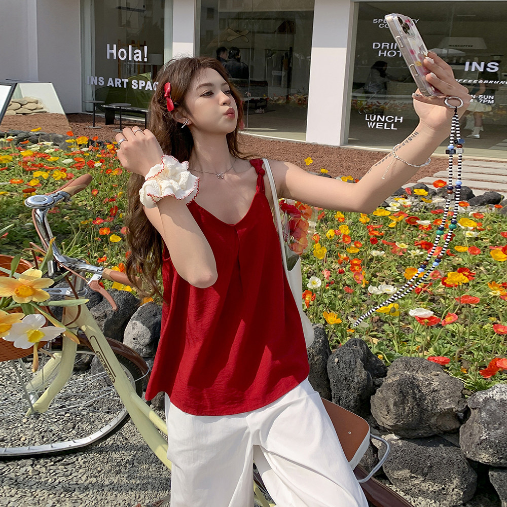 2025夏季现货新品女吊带上衣喇叭裤休闲两件套2C215-P155-K225,女装套装/套裙,2C215