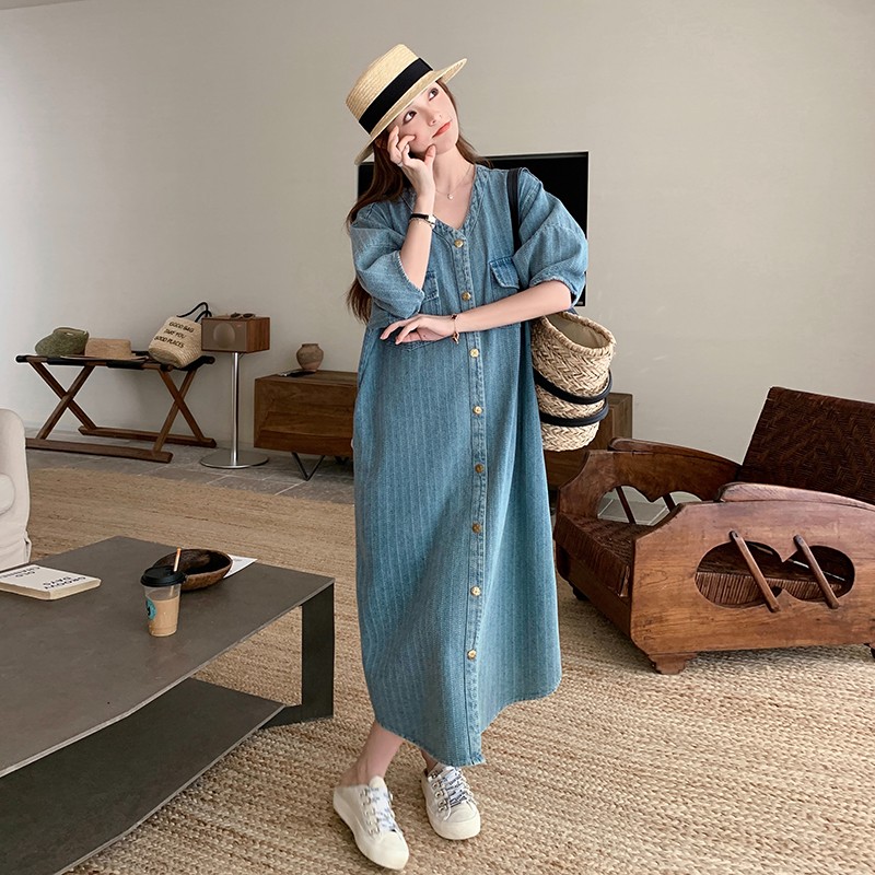 上新夏薄款牛仔宽松慵懒连衣裙2C075-1777-P135-K188,女装连衣裙,2C075
