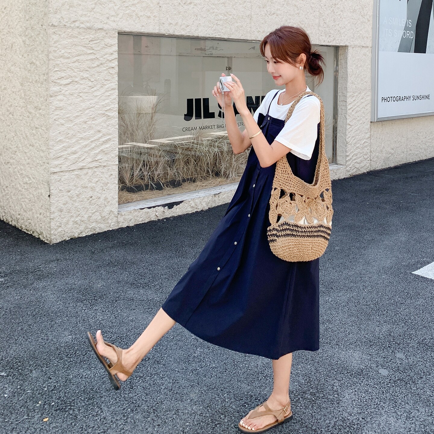 夏季拼接撞色珠片欧美风连衣裙显瘦假两件A字裙时尚小个子牛仔,女装连衣裙,2C212
