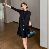 亮丝拼接小香风连衣裙女2025春秋季新款高级感名媛显瘦无袖背心裙，女装连衣裙，2C088