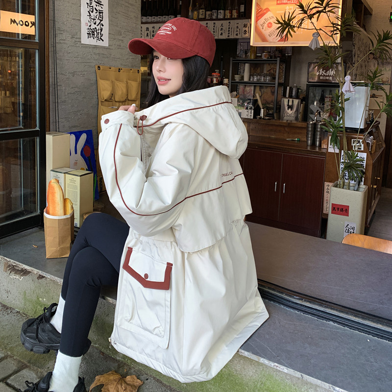 档口现货2025新款女装冬款网红风衣加绒外套266-p170-k248图片