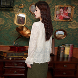 【现货】2025春装新款新中式风复古盘扣高级感蕾丝衬衣，女装衬衫，先锋丽姿