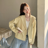 连帽短款外套女早春秋2025新款短款小个子miu系甜美夹克上衣，女装短外套，2C177