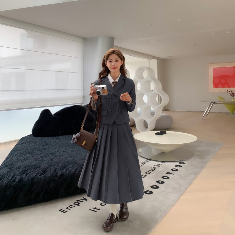 大货，春款学院风西装套装2C355-8827-P145-K238,女装套装/套裙,2C355