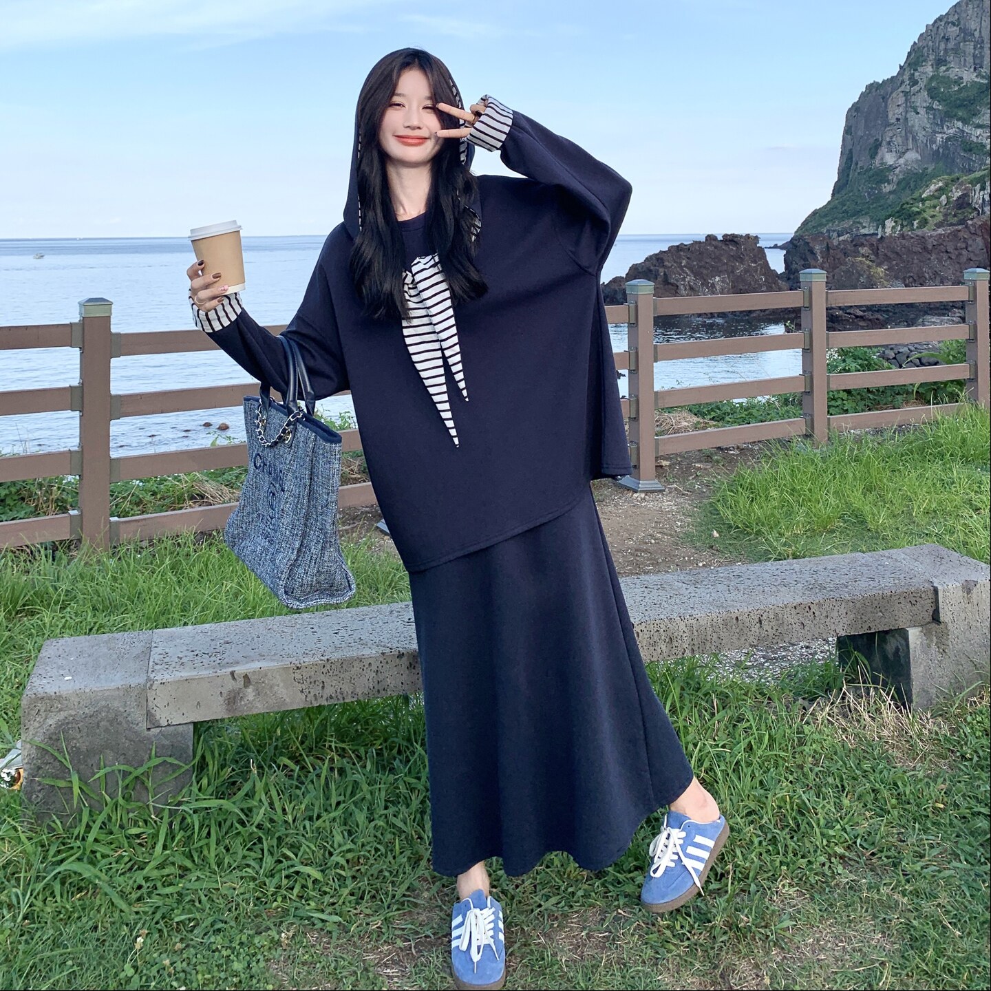 时尚休闲运动套装女宽松显瘦卫衣半身裙两件套6500P165K248,女装套装/套裙,2C166