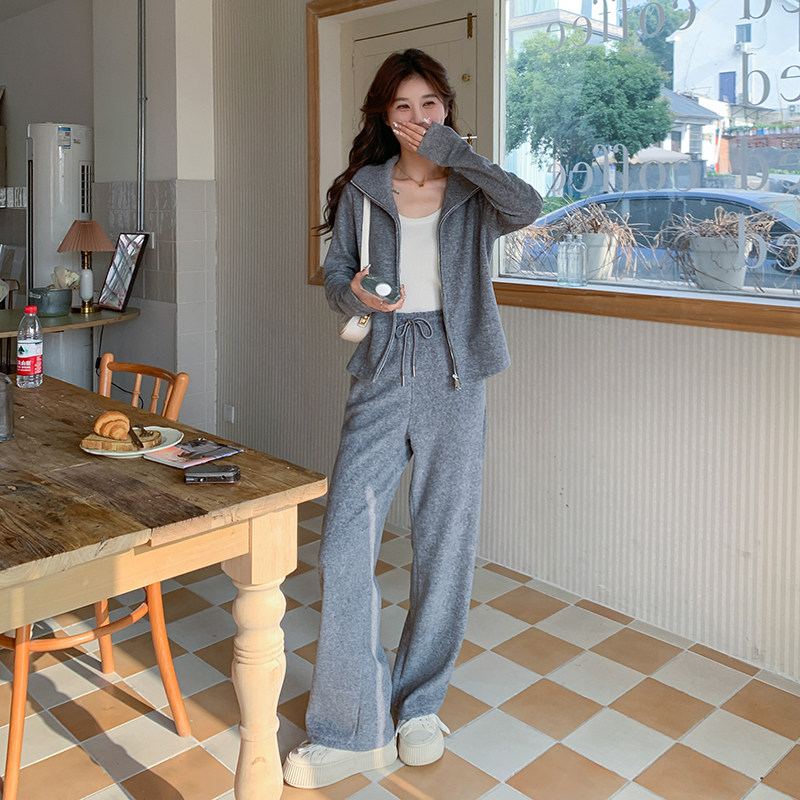 现货：24年春装新款毛巾绒面料开衫卫衣两件套2C135-5032P155K228,女装套装/套裙,2C135