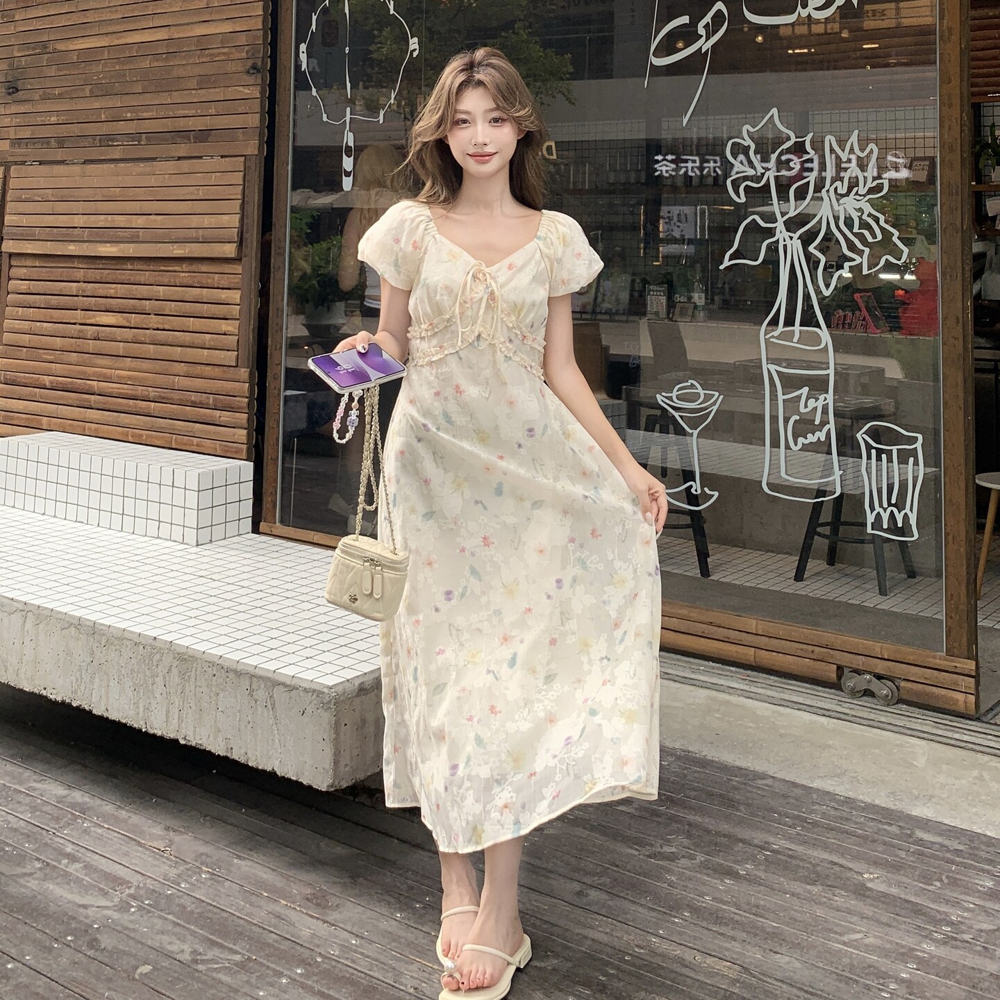 新款——百搭气质微胖显瘦设计师款出门精品女装连衣裙,女装连衣裙,2C222