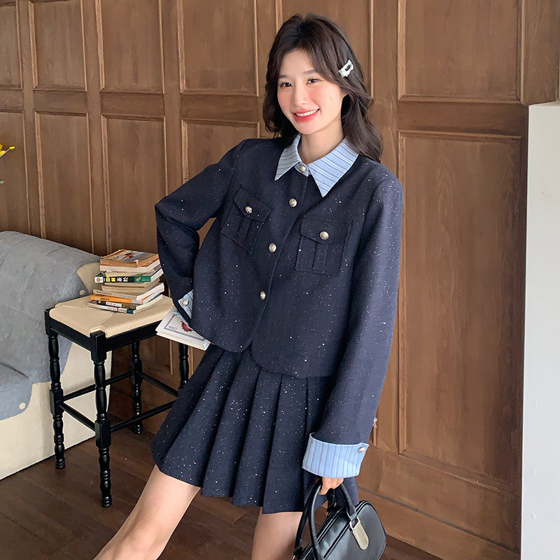 春装小香风连衣裙套装女2026年新款小个子高级感开春穿搭配一整套图片