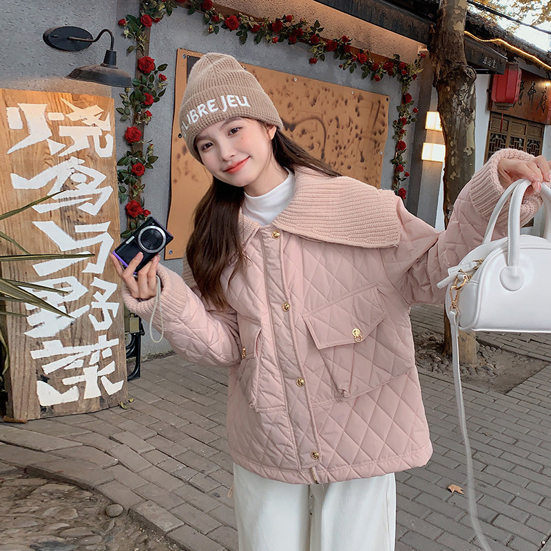 现货:冬装新款毛线大领子羽绒棉棉服2C135-2396P155K238,女装棉衣/棉服,2C135