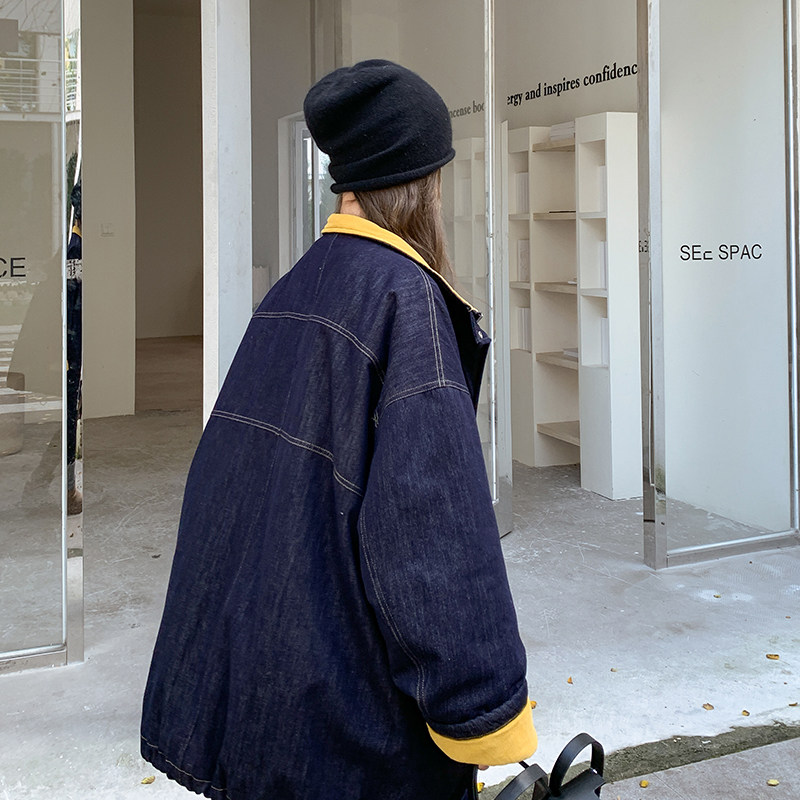 现货有买家秀牛仔拼接90绒牛仔羽绒服2C098-8637P265K398,女装羽绒服,2C098