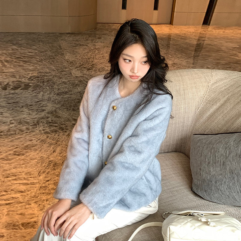 冬装新款高级感仿水貂皮毛一体环保毛严格不要低价竞争,女装皮草,2C091