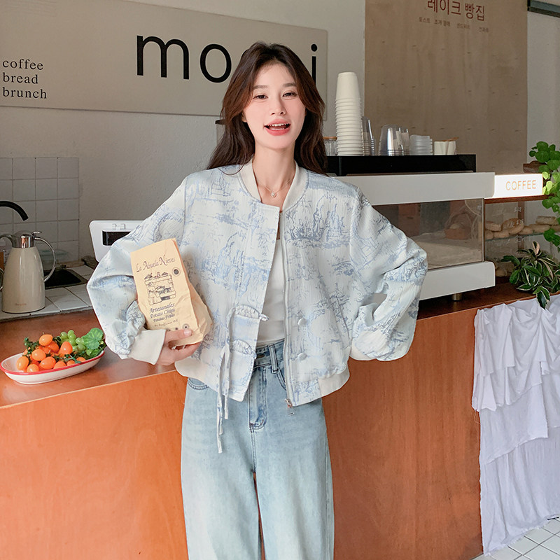 现货有买家秀新中式盘扣棒球服外套2C117-1721P125K188,女装短外套,2C117