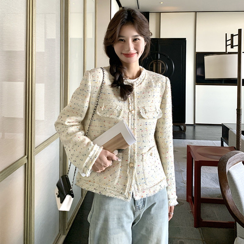 新款彩虹小香风外套2C170--3003--P145控198,女装短外套,2C170