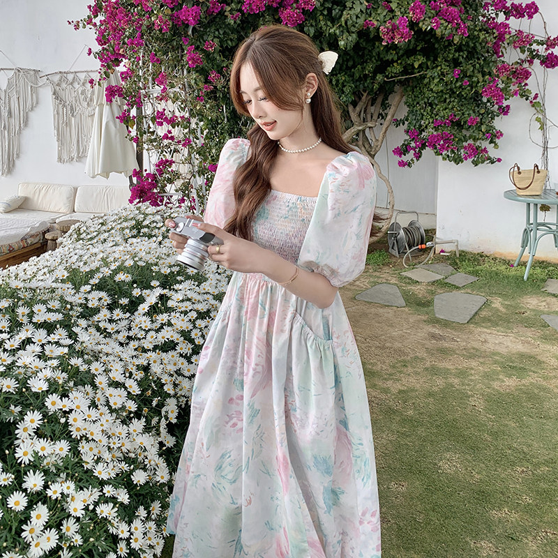 【24夏现货+买家秀】优雅温柔风印花连衣裙088-2368p115控168,女装连衣裙,2C088