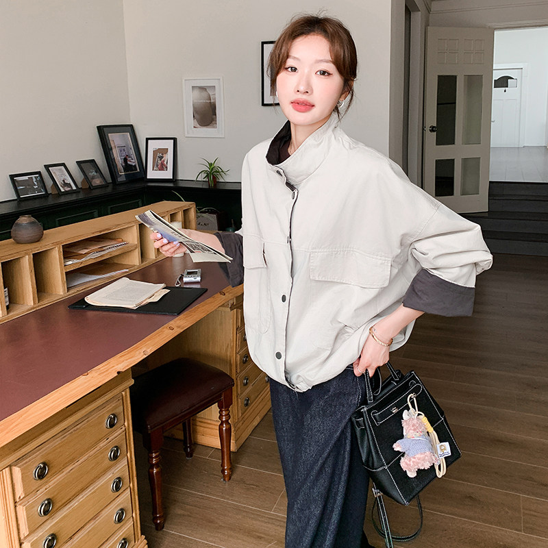 2C093新款现货拼色工装外套6609-P155K228,女装短外套,2C093