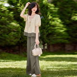 现货新款24夏装娃娃衫套裤女可爱气质1C086-675-P130-K188，女装套装/套裙，2D044