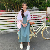 上新！牛仔吊带裙+T恤套装2c113-079-P135-K188，女装套装/套裙，2C113