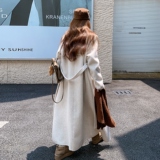 双面羊毛大衣女2025秋冬新款西装领中长款高级感赫本风毛呢外套，女装毛呢外套，2D008