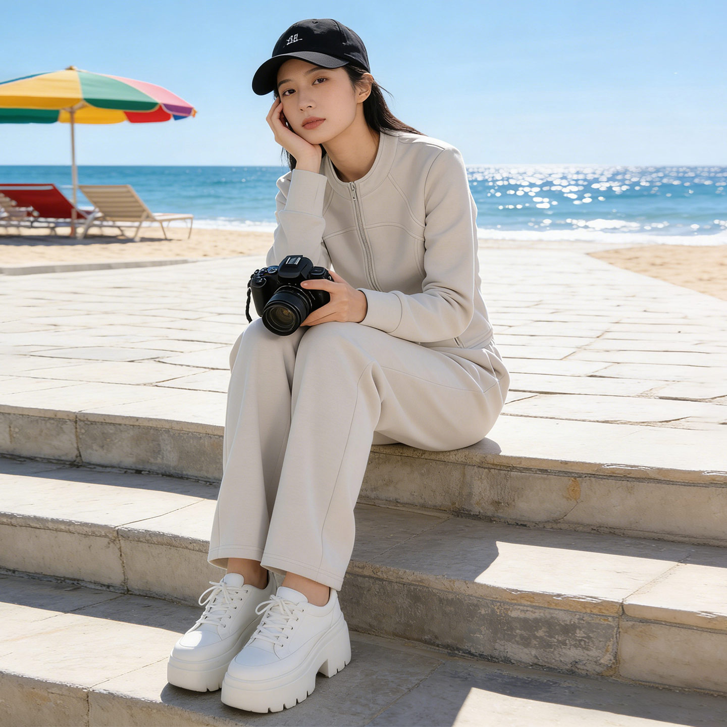 休闲运动套装女装春季新款修身显瘦开衫卫衣阔腿裤两件套时尚减龄,女装套装/套裙,2C310