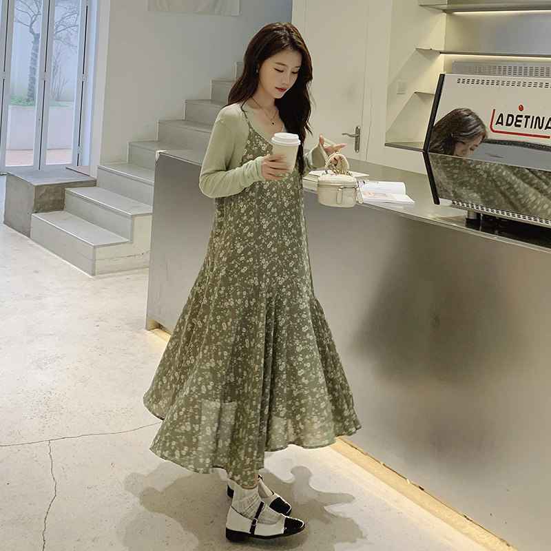 【】秋装小碎花吊带连衣裙套装女2C300-8809-P145-K198,女装套装/套裙,2C300