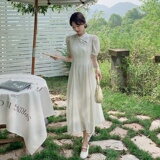 现货新中式盘扣连衣裙大货2025夏季，女装连衣裙，2C269