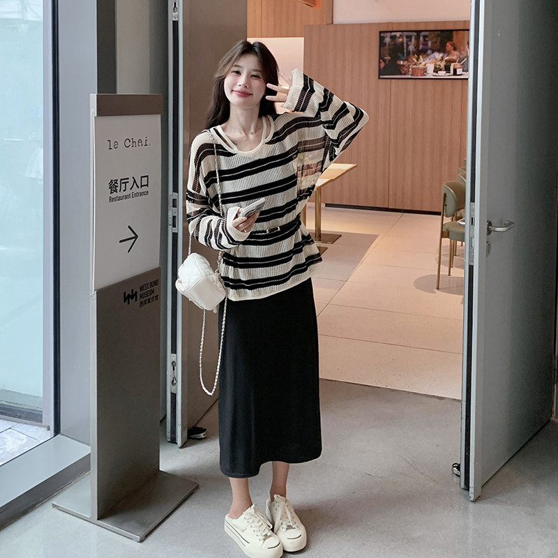 气质女神范罩衫吊带裙女春秋2025新款休闲慵懒风超好看连衣裙图片