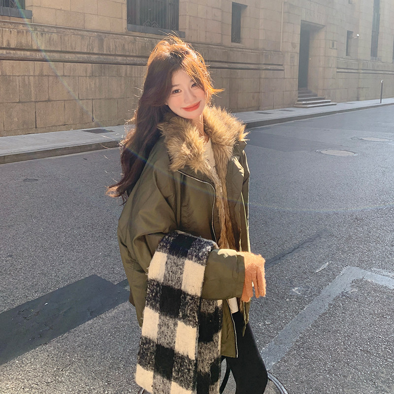 新品冬装加厚绿色派克服583-P240K368,女装棉衣/棉服,2C073