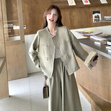 【文艺系】套装外套+阔腿裤赠皮带2C277-7706-P175-K238，女装套装/套裙，2C277