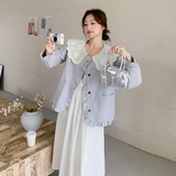 小香风蕾丝娃娃领外套女2025春季新款小个子甜美减龄超好看短上衣，女装短外套，2C057