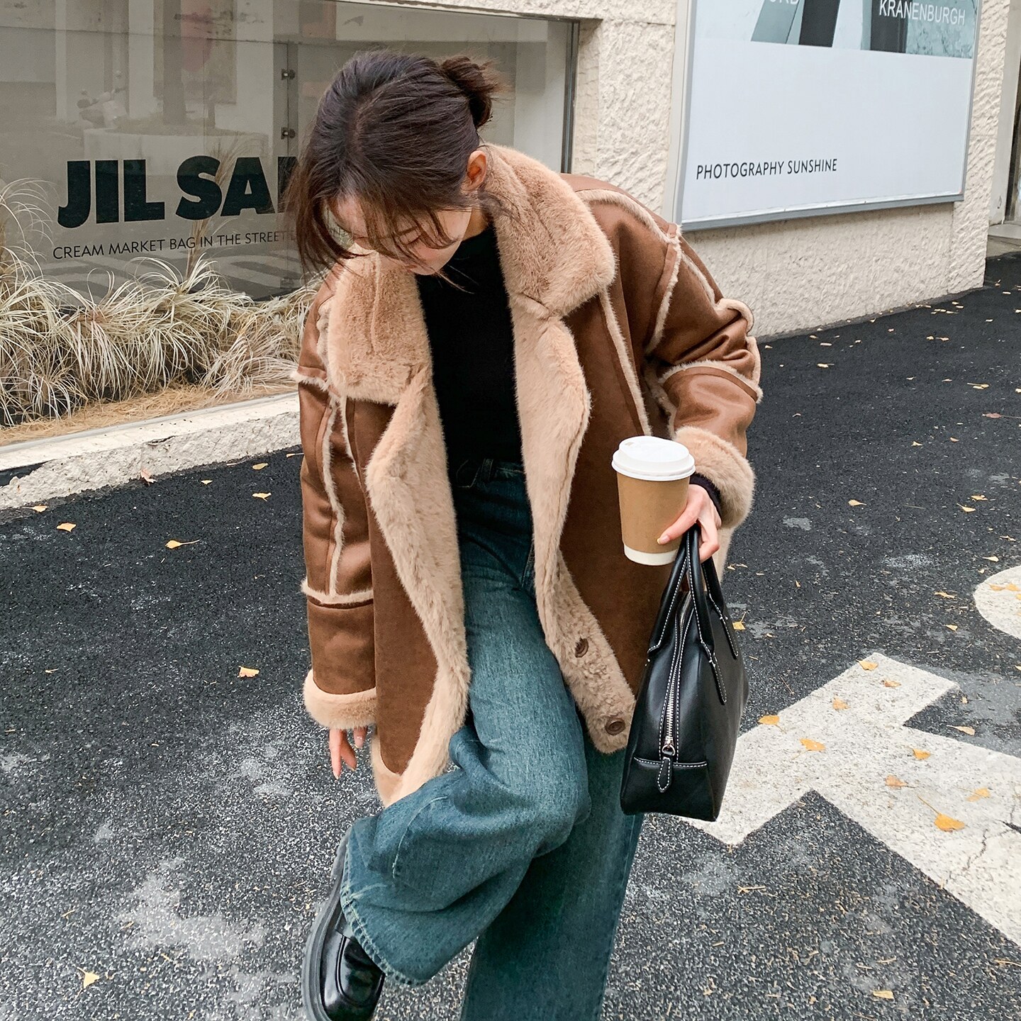 时尚气质穿搭皮毛一体羊羔毛外套女2025冬季新款加厚保暖棉衣棉服,女装棉衣/棉服,2D036