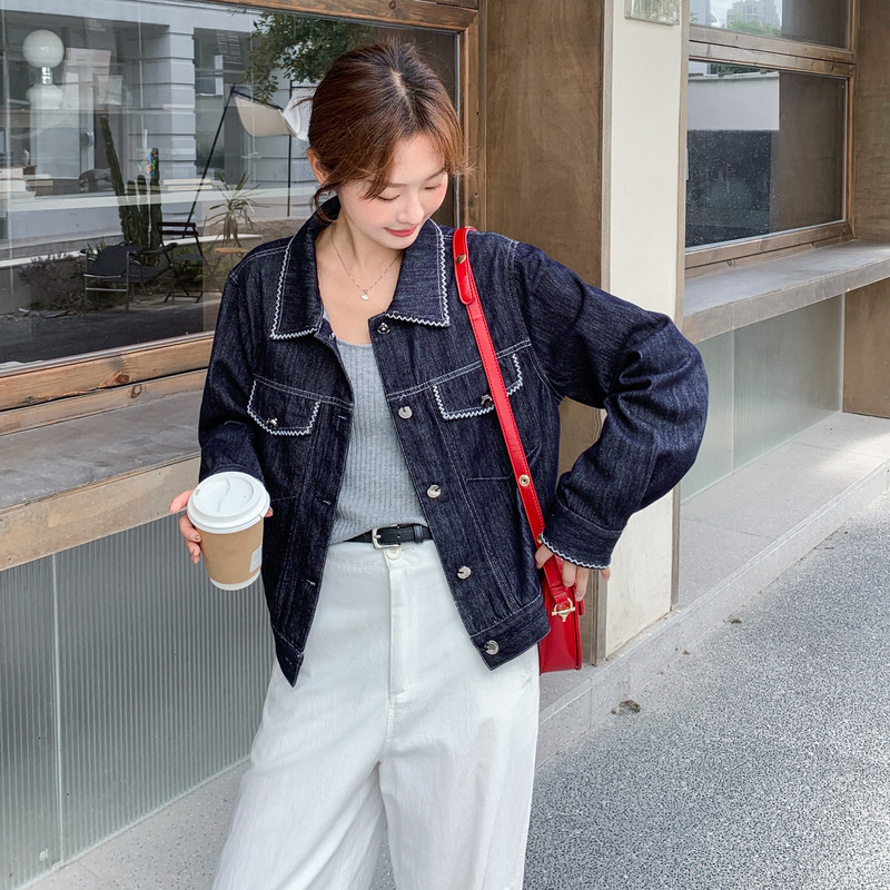 新品短款长袖百搭牛仔外套2C215-P150-K210,女装短外套,2C215