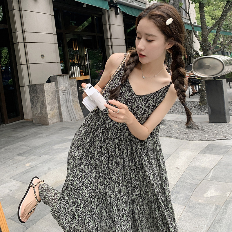 【现货新款】夏季雪纺吊带无袖连衣裙2C112-Q789-P105-K158,女装连衣裙,2C112