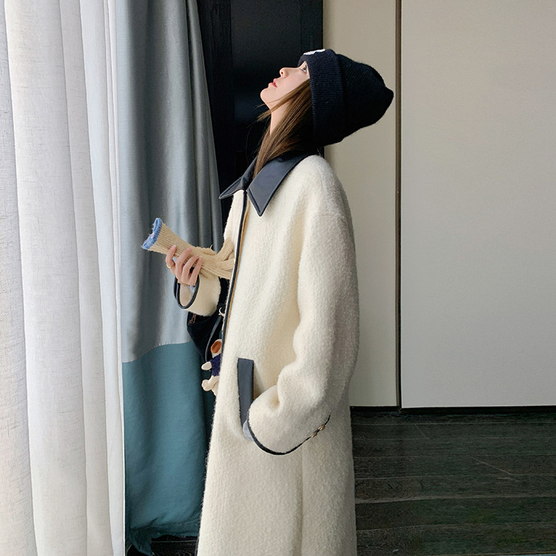 新款2025冬季撞色羊剪绒毛呢外套P185K278,女装毛呢外套,2C269