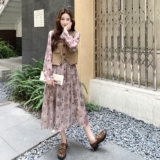 法式高级感气质西装马甲套装裙女2025春秋季新款显瘦连衣裙两件套，女装套装/套裙，2C307
