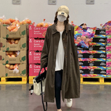 韩版灯芯绒中长款呢子大衣女2025秋冬季新款时尚加厚显瘦毛呢大衣，女装棉衣/棉服，2C007