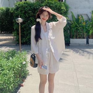 轻熟风西装套装女夏短裤两件套搭配一整套气质穿搭高级感洋气减龄图片