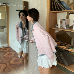 档口现货2025春秋新款女装中式牛仔假两件风衣外套8923-p135-k188图片