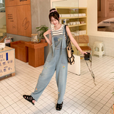 牛仔背带裤女2025年夏季新款宽松百搭直筒连体裤休闲显瘦牛仔裤潮，女装连体裤，2C030